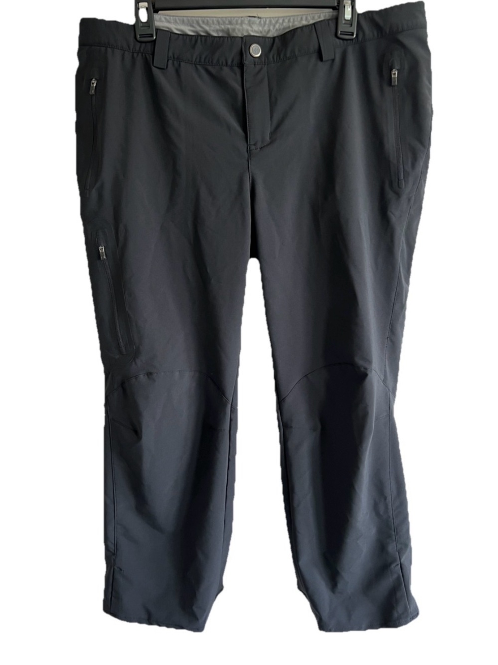 REI Pants Womens 14 Petite Black Straight UPF 50 Backpacking Hiking Trails